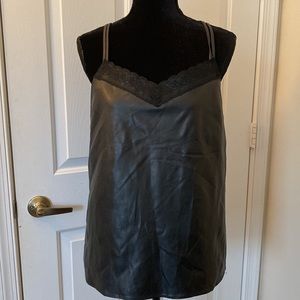 New York and Company top faux leather Size Med.